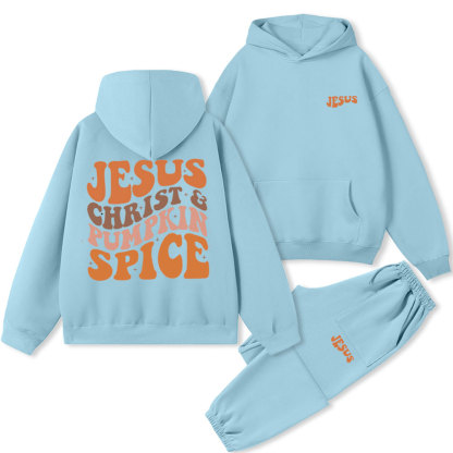 Jesus Christ& Pumpkin Spice Christian Fleece Hoodie Set