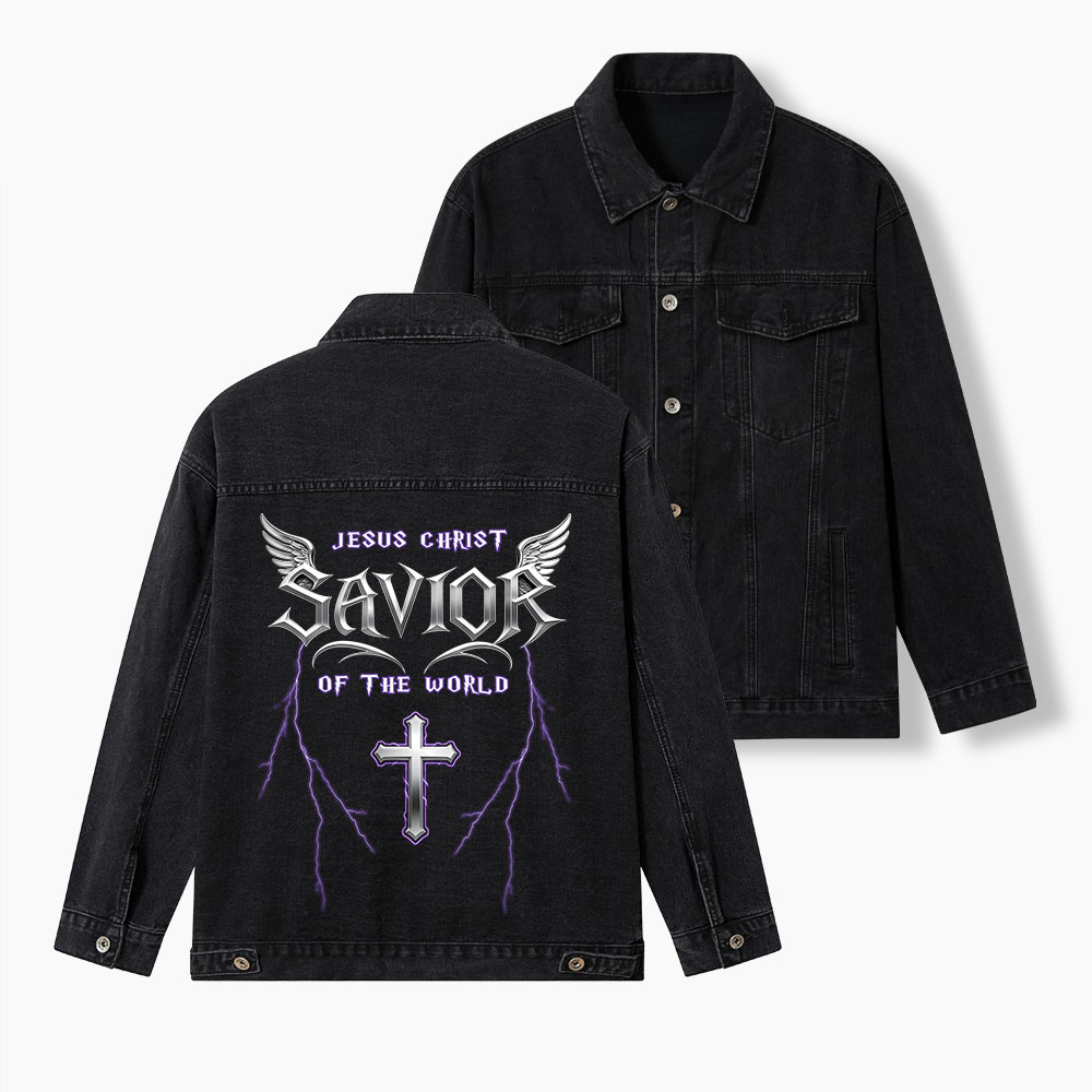 Jesus Christ Savior Of The Lord Christian Denim Jacket