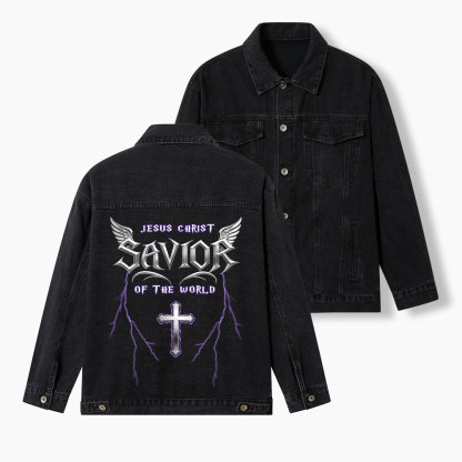 Jesus Christ Savior Of The Lord Christian Denim Jacket
