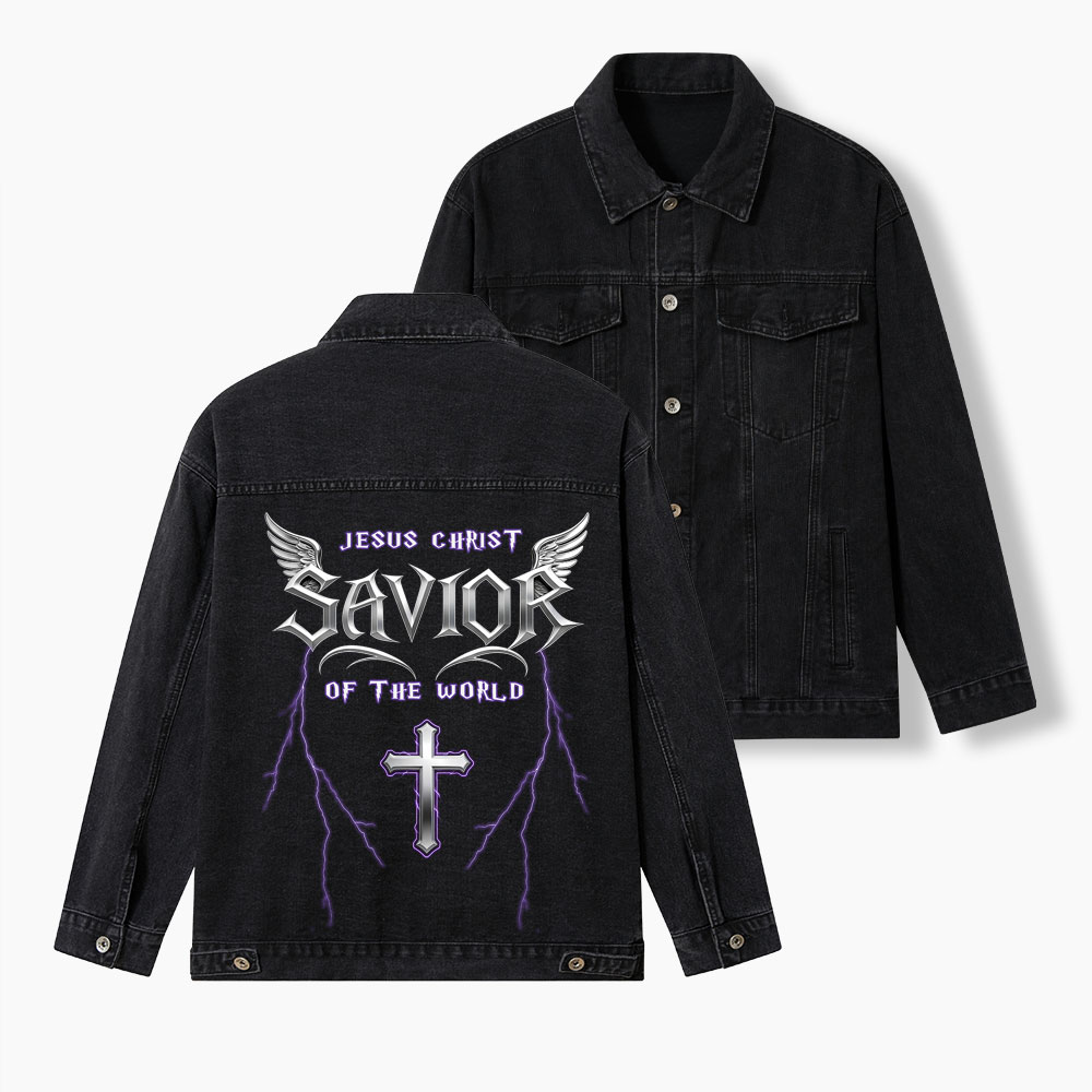 Jesus Christ Savior Of The Lord Christian Denim Jacket