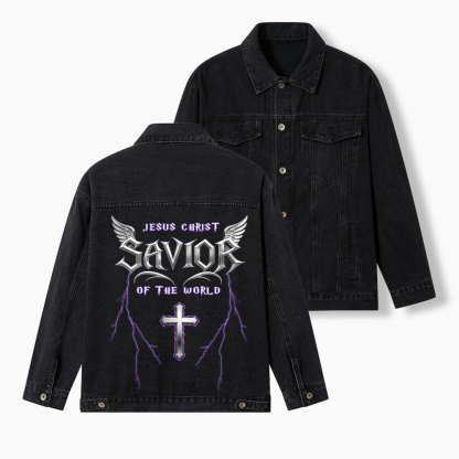 Jesus Christ Savior Of The Lord Christian Denim Jacket