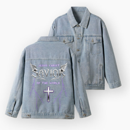 Jesus Christ Savior Of The Lord Christian Denim Jacket
