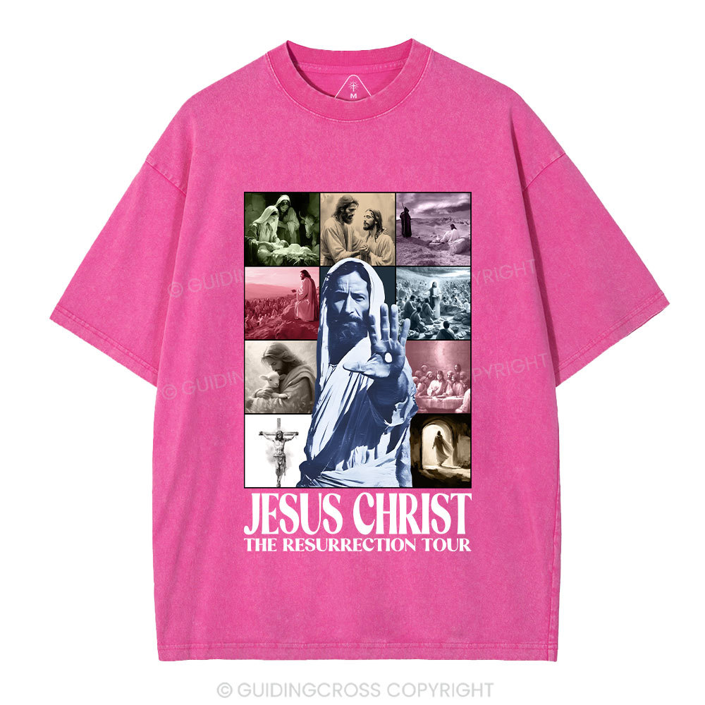 Jesus Christ The Resurrection Tour Christian Washed T-Shirt