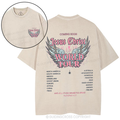 Jesus Christ World Tour Christian Washed T-Shirt