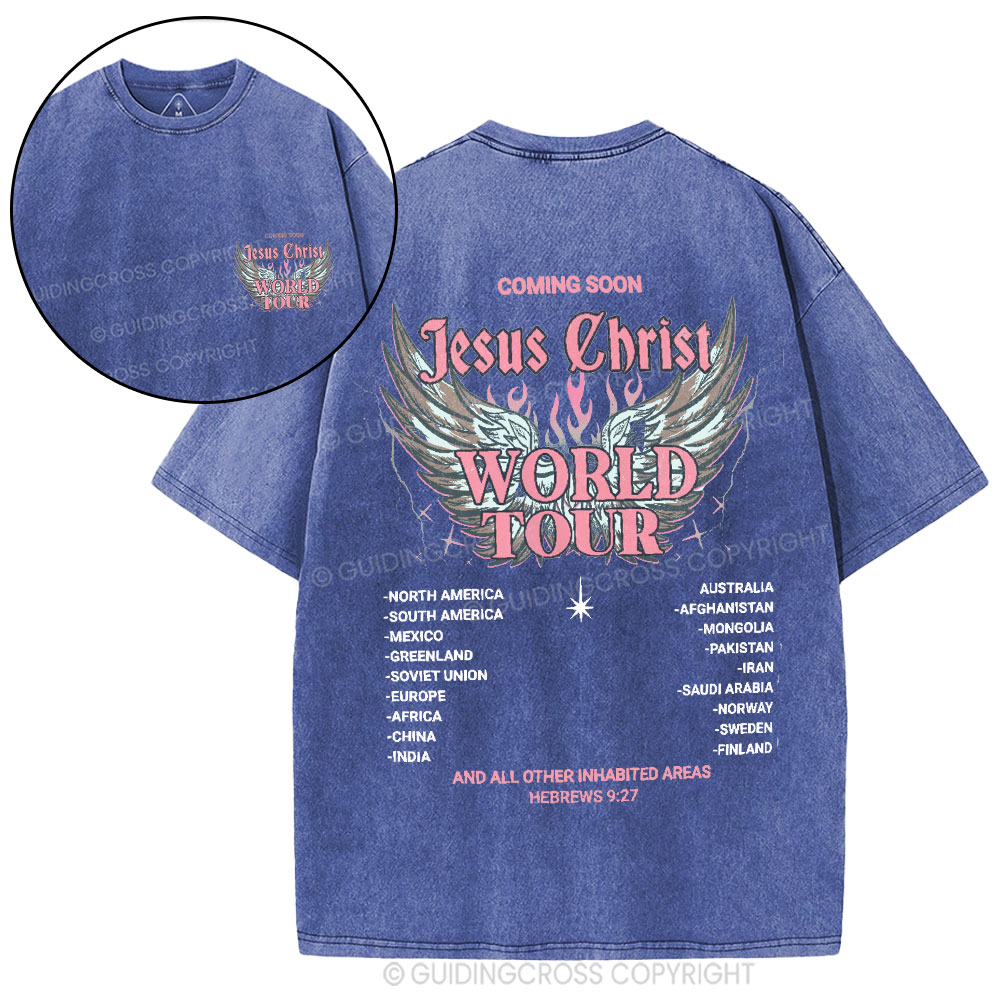 Jesus Christ World Tour Christian Washed T-Shirt