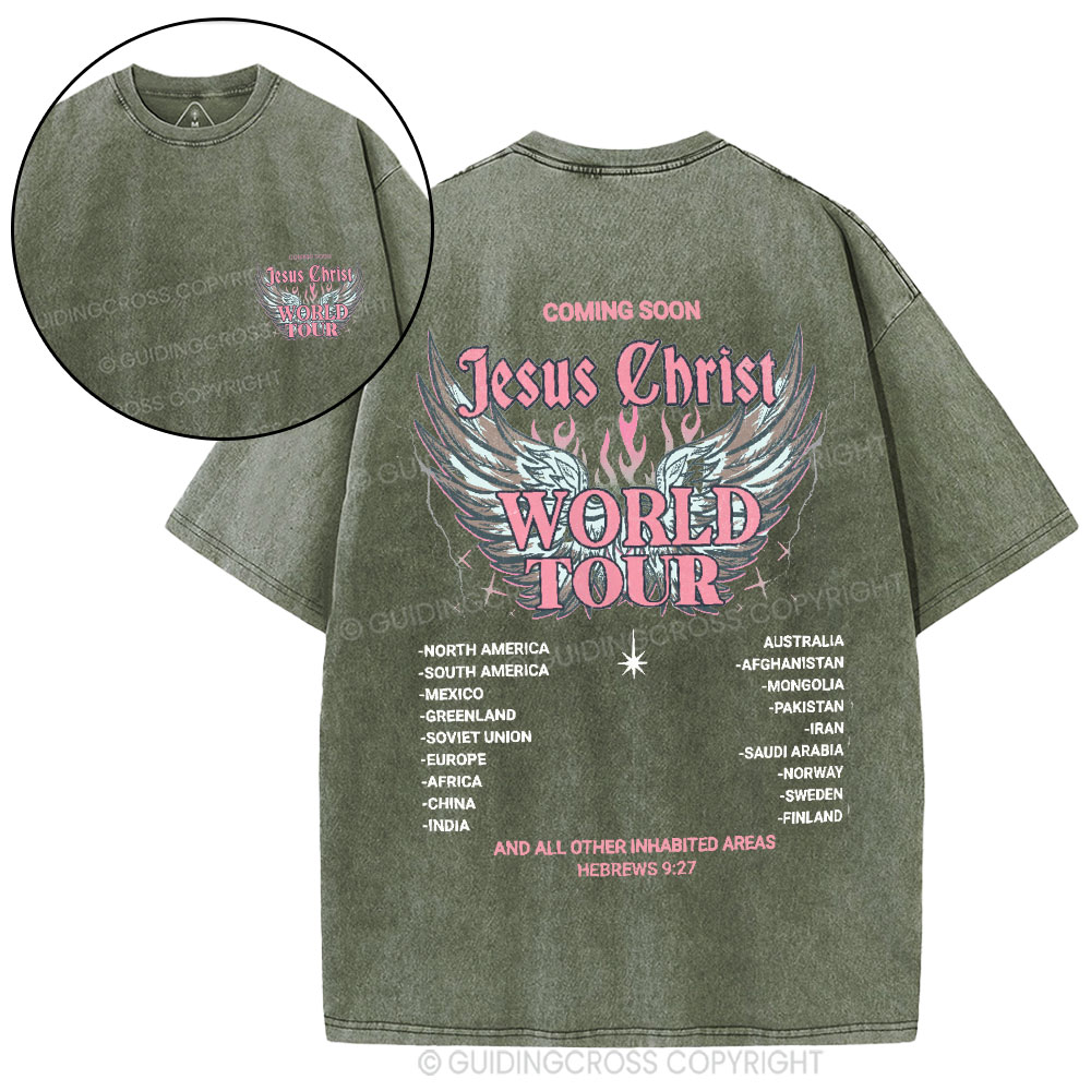 Jesus Christ World Tour Christian Washed T-Shirt