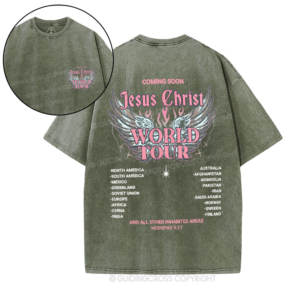 Jesus Christ World Tour Christian Washed T-Shirt