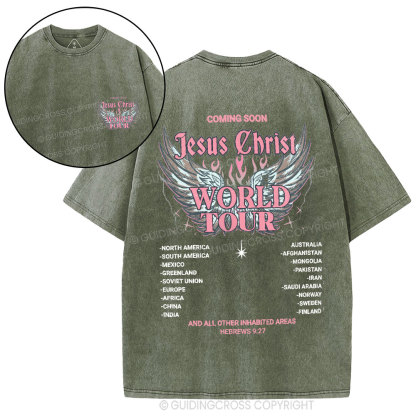 Jesus Christ World Tour Christian Washed T-Shirt