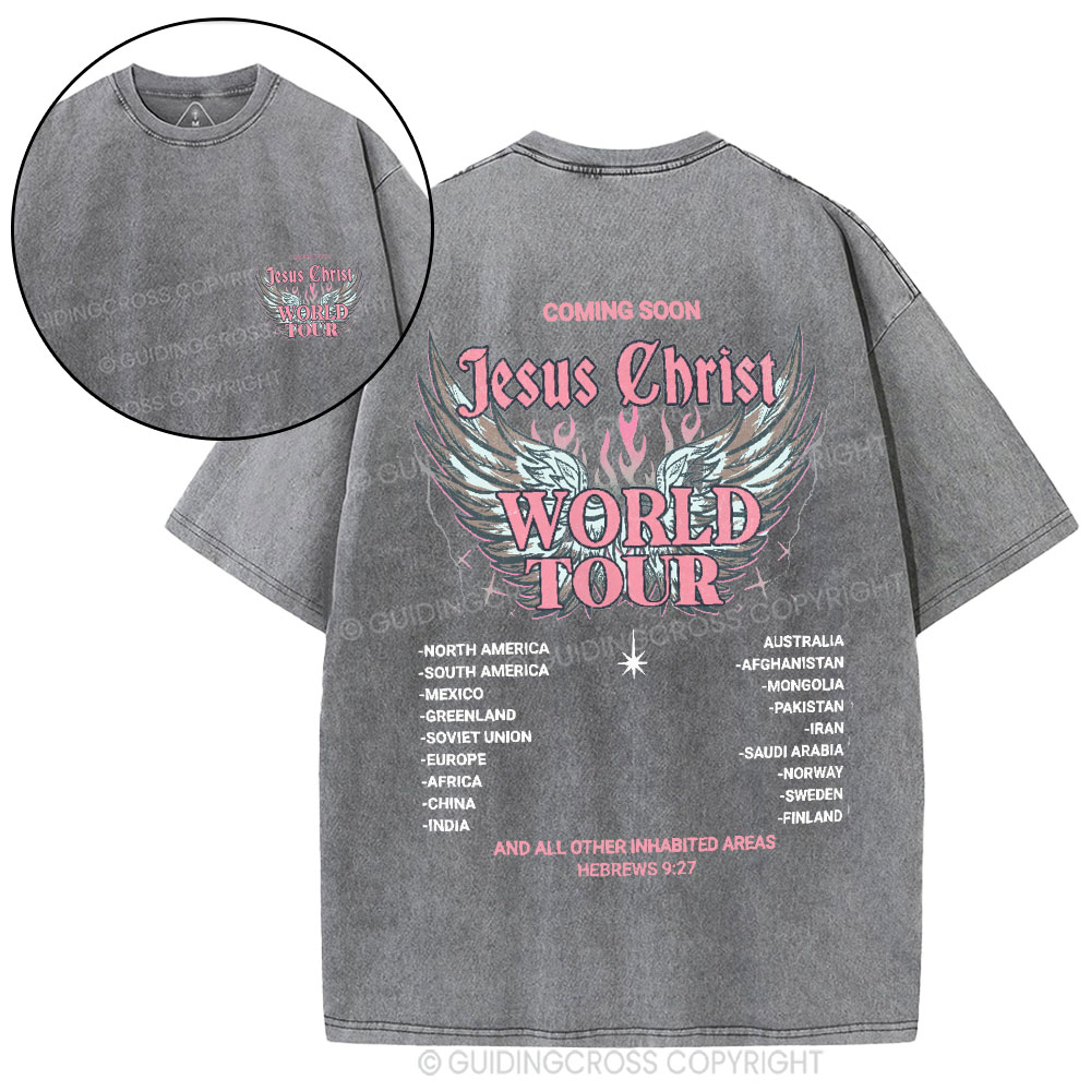 Jesus Christ World Tour Christian Washed T-Shirt