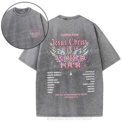 Jesus Christ World Tour Christian Washed T-Shirt
