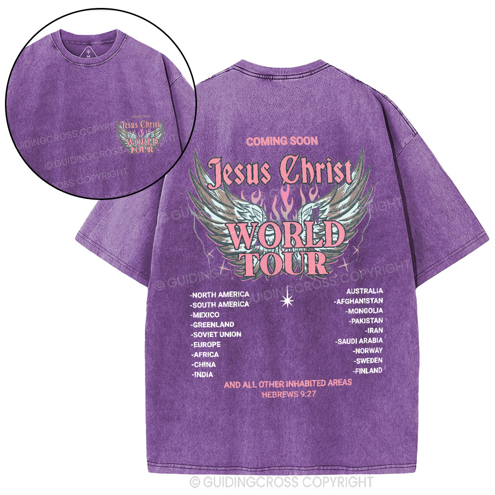 Jesus Christ World Tour Christian Washed T-Shirt