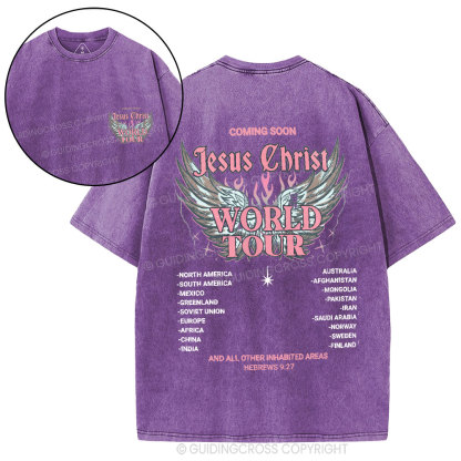 Jesus Christ World Tour Christian Washed T-Shirt