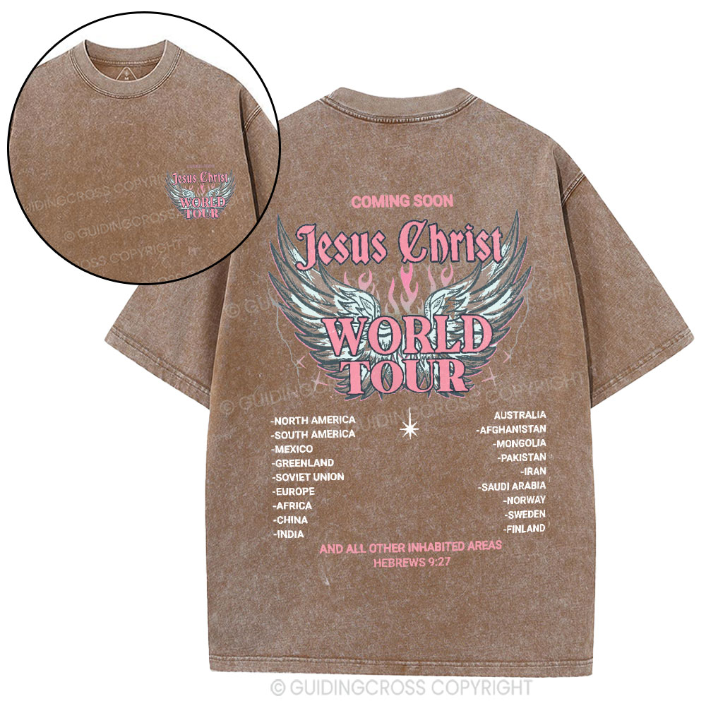Jesus Christ World Tour Christian Washed T-Shirt