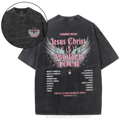 Jesus Christ World Tour Christian Washed T-Shirt