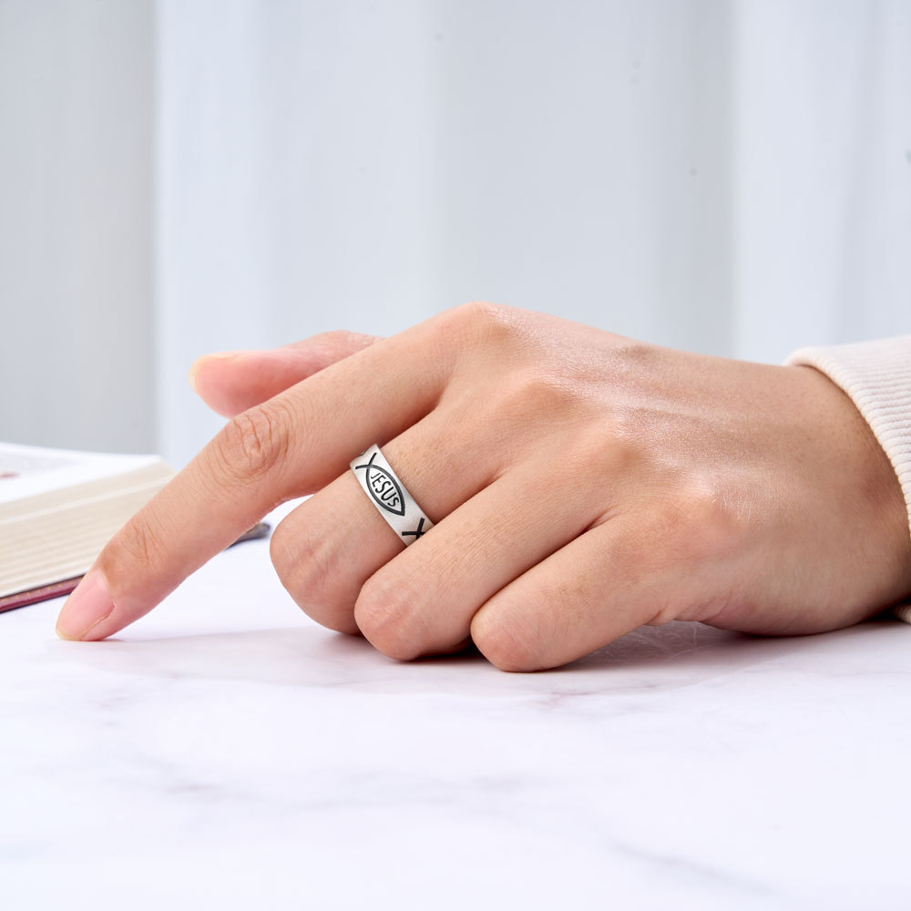 Jesus Christian 925 Sterling Silver Ring
