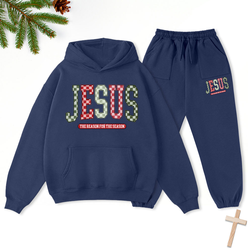 Jesus Christian Christmas Premium Fleece Hoodie Set