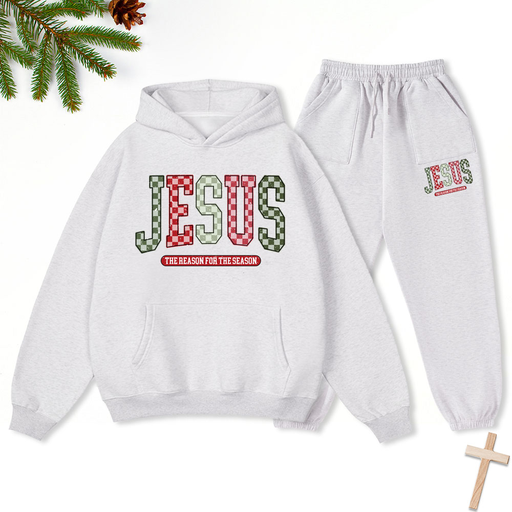 Jesus Christian Christmas Premium Fleece Hoodie Set