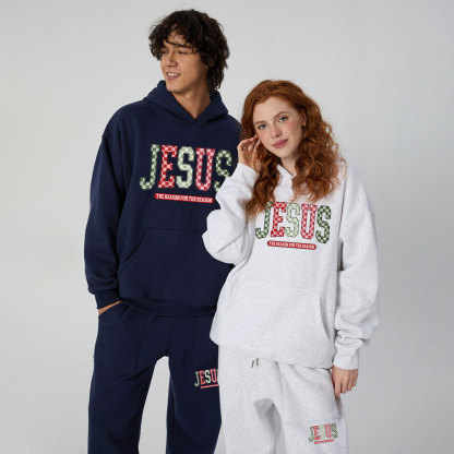 Jesus Christian Christmas Premium Fleece Hoodie Set