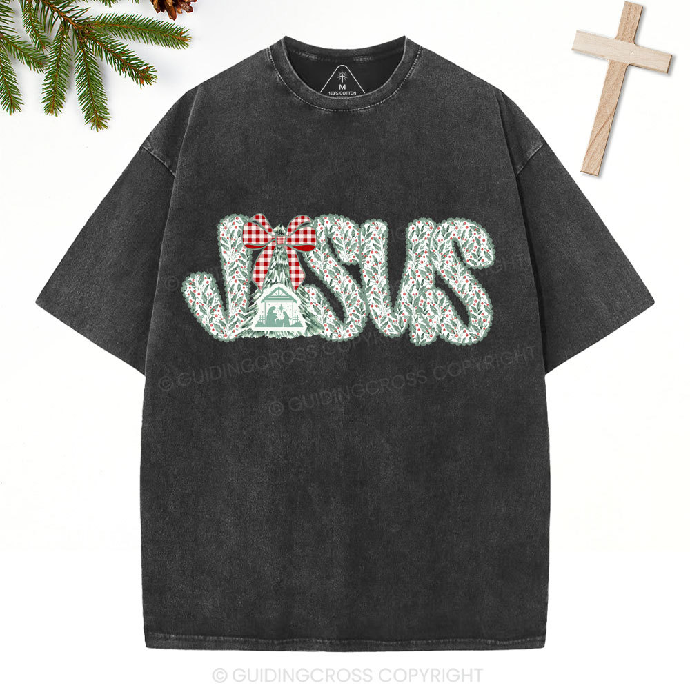 Jesus Christian Christmas Washed T-Shirt