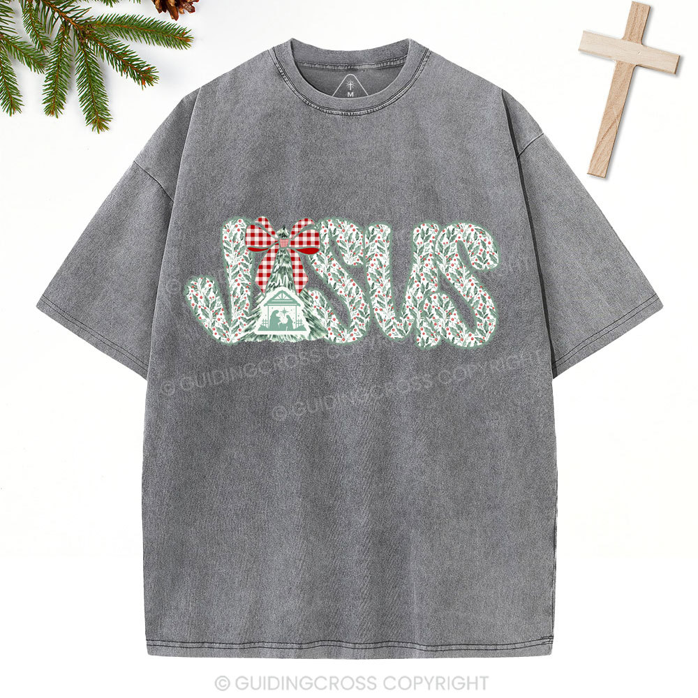 Jesus Christian Christmas Washed T-Shirt