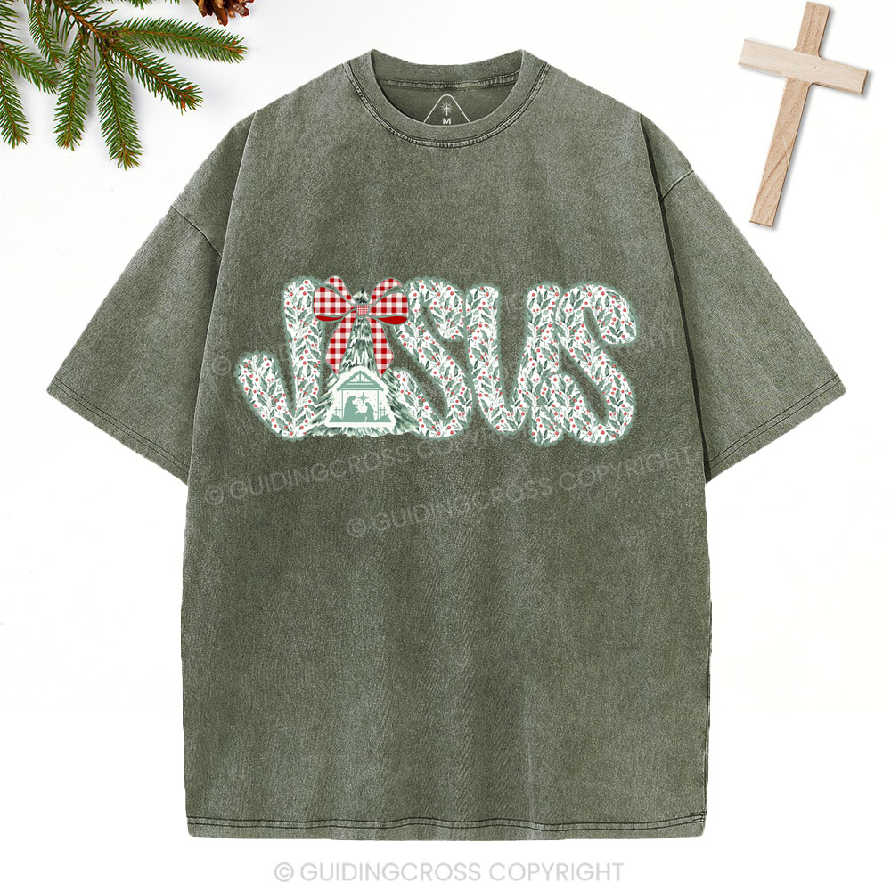 Jesus Christian Christmas Washed T-Shirt