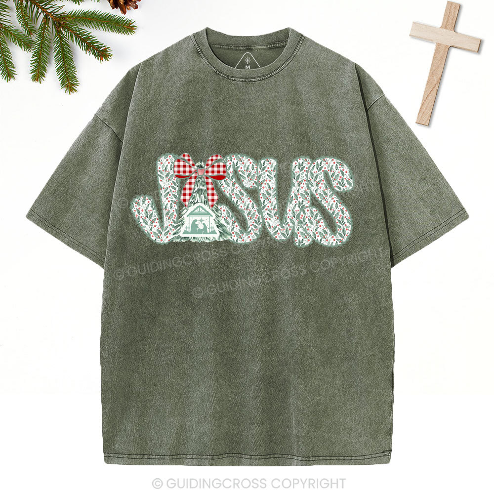 Jesus Christian Christmas Washed T-Shirt