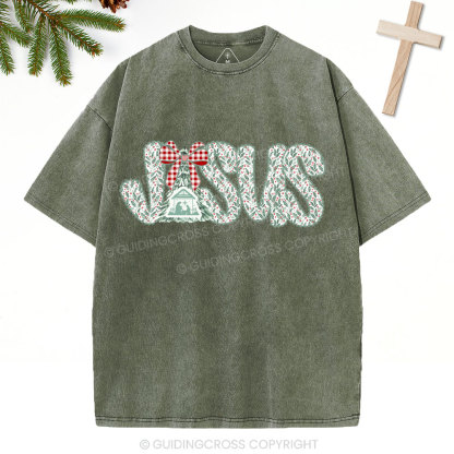 Jesus Christian Christmas Washed T-Shirt