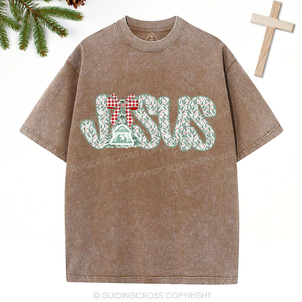 Jesus Christian Christmas Washed T-Shirt
