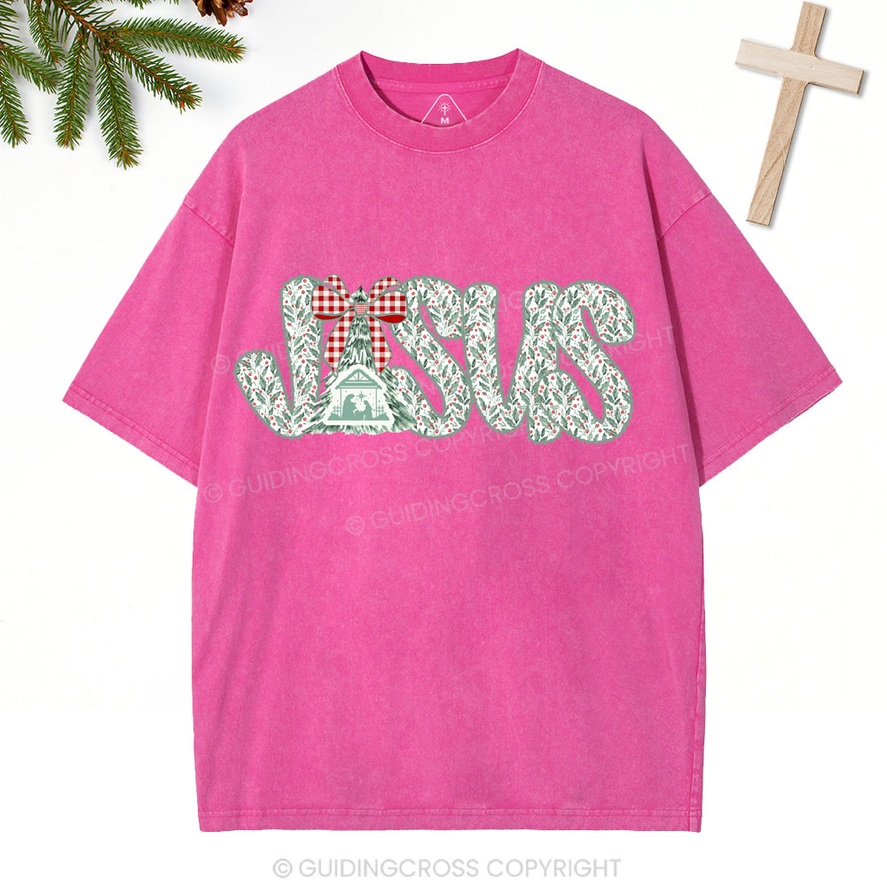 Jesus Christian Christmas Washed T-Shirt