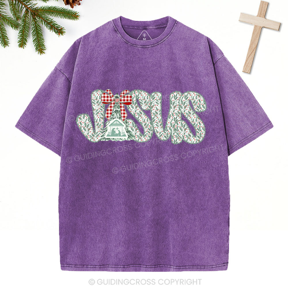 Jesus Christian Christmas Washed T-Shirt