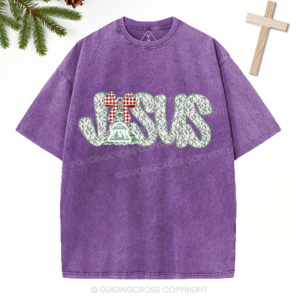 Jesus Christian Christmas Washed T-Shirt
