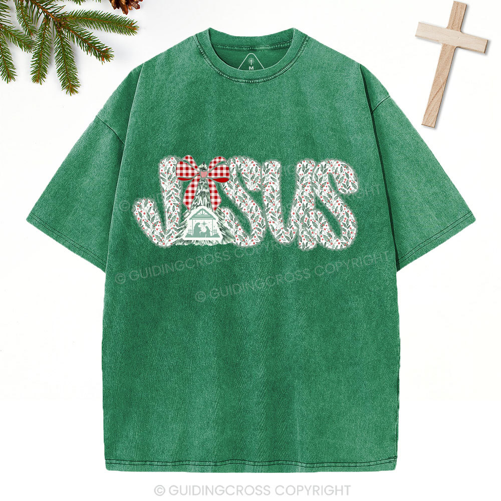 Jesus Christian Christmas Washed T-Shirt