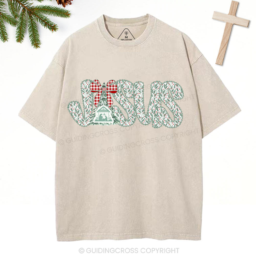 Jesus Christian Christmas Washed T-Shirt