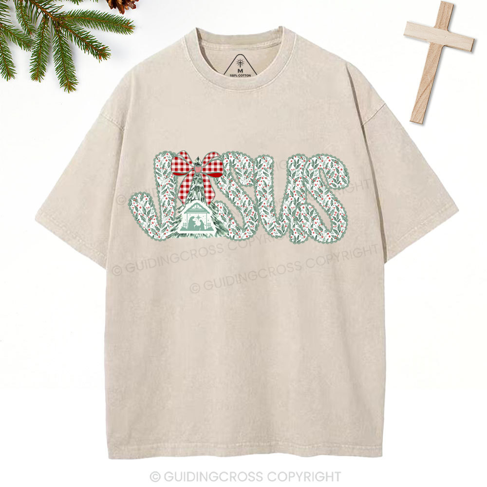 Jesus Christian Christmas Washed T-Shirt