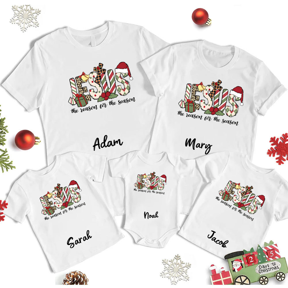 Personalized Jesus Christmas Family Matching Shirts