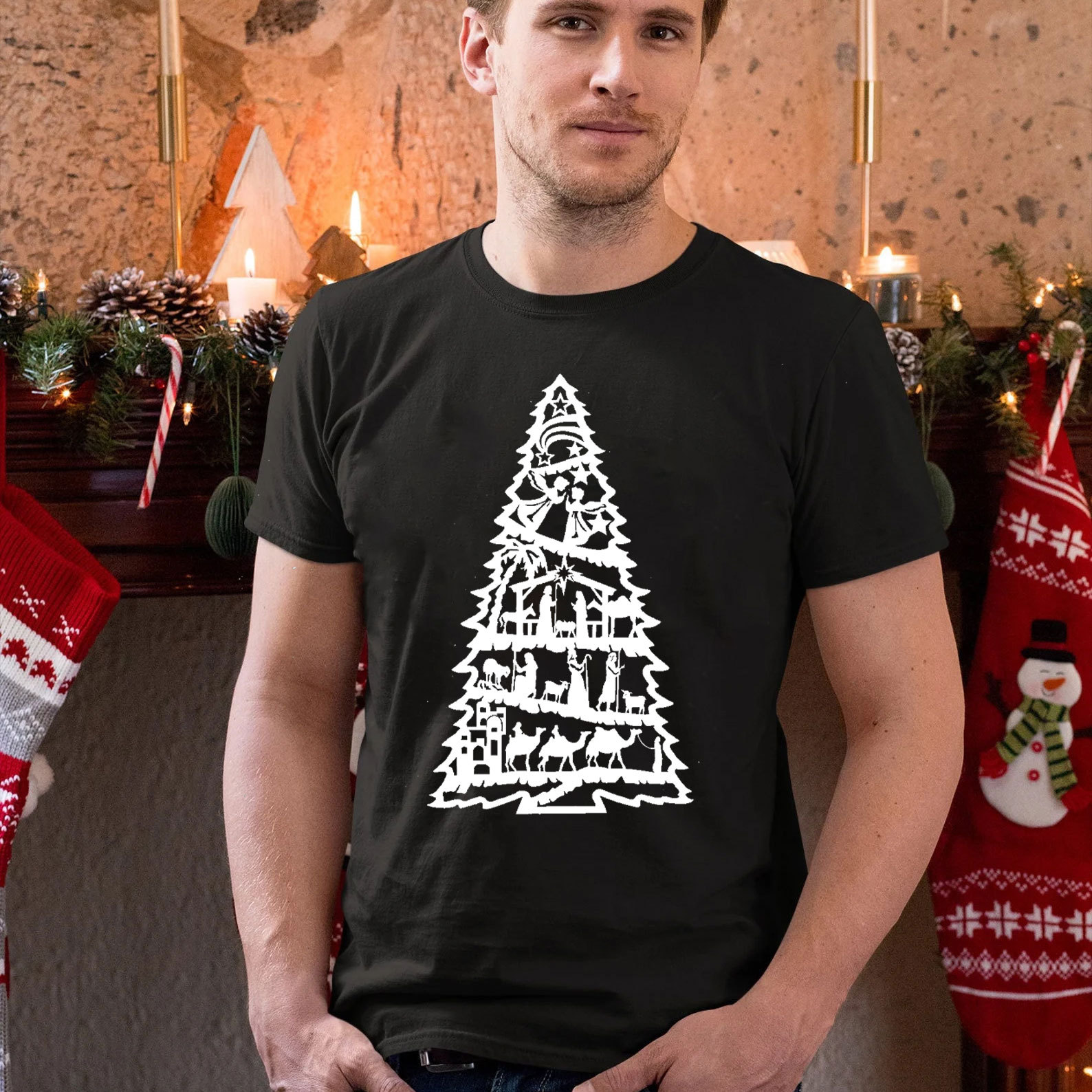 Jesus Christmas Tree Christian T-Shirt