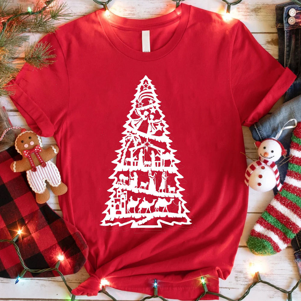 Jesus Christmas Tree Christian T-Shirt