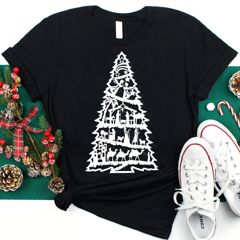 Jesus Christmas Tree Christian T-Shirt