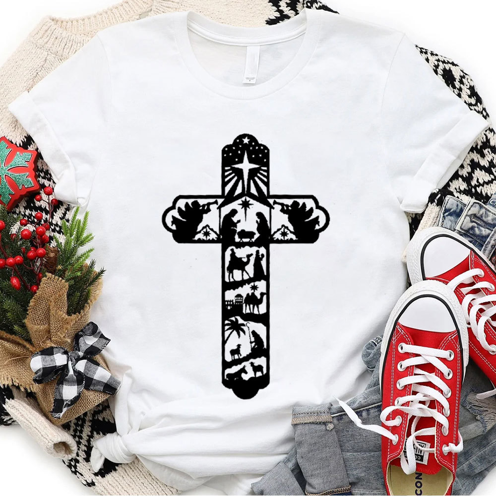 Jesus Cross Christian Christmas T-Shirt