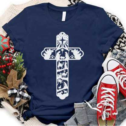 Jesus Cross Christian Christmas T-Shirt