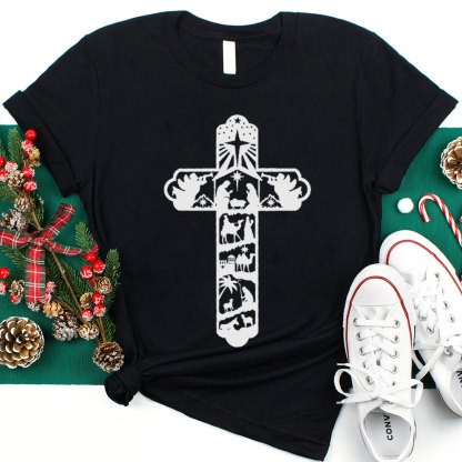 Jesus Cross Christian Christmas T-Shirt