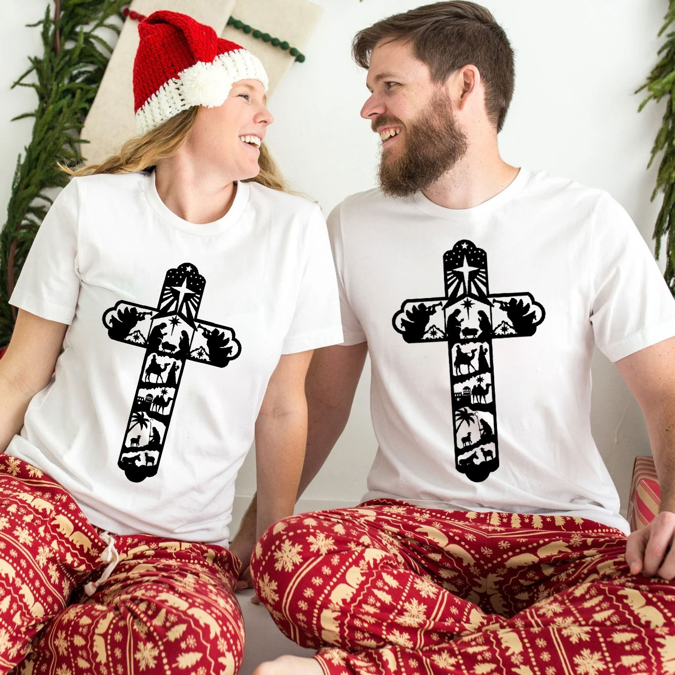 Jesus Cross Christian Christmas T-Shirt