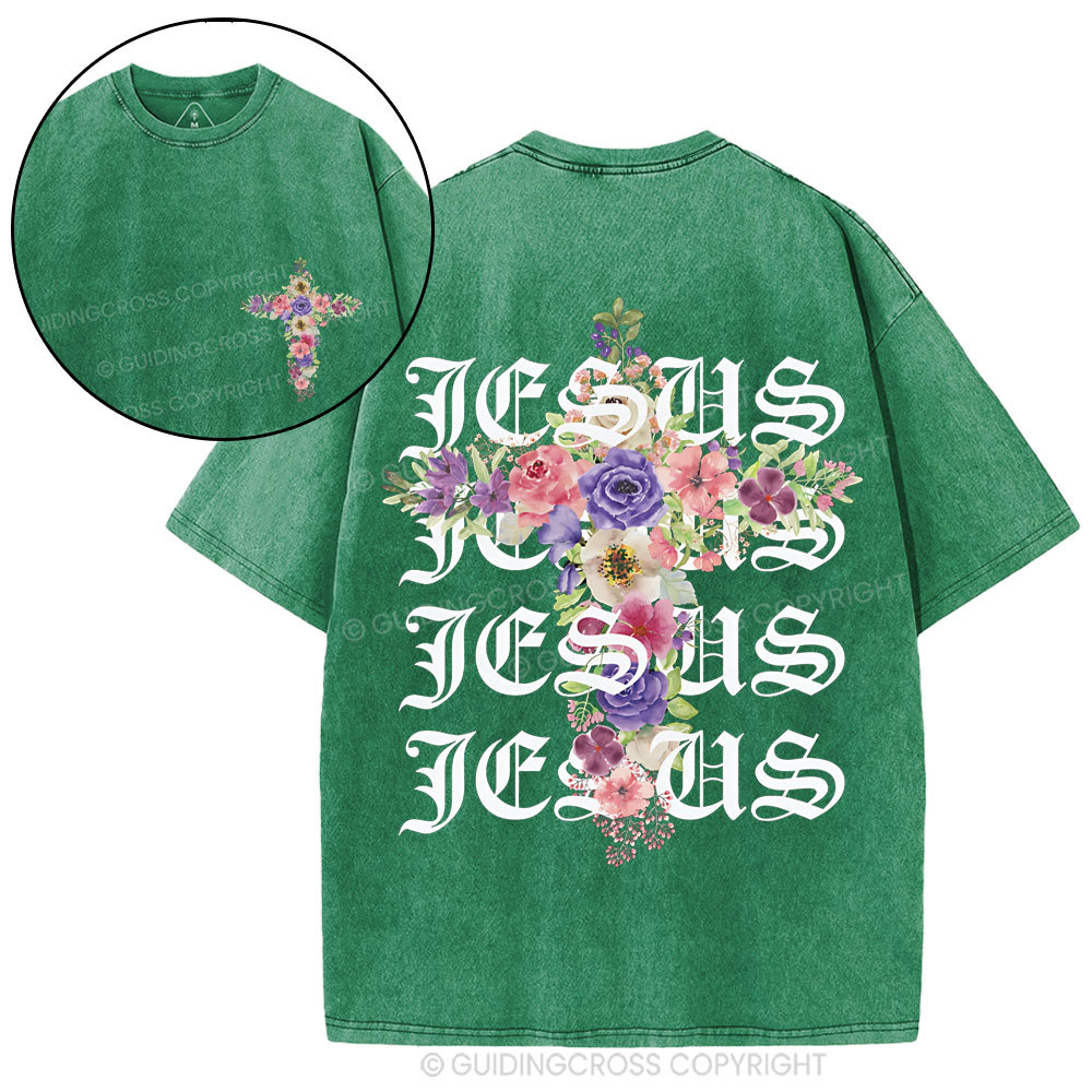 Jesus Cross Christian Washed T-Shirt
