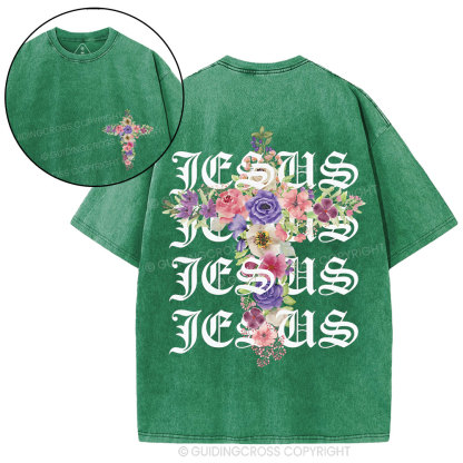Jesus Cross Christian Washed T-Shirt