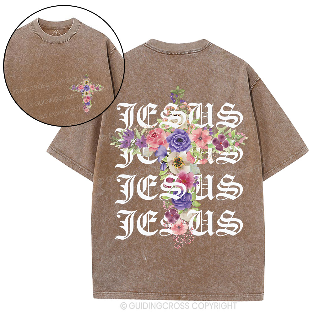 Jesus Cross Christian Washed T-Shirt