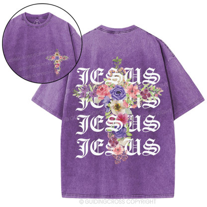 Jesus Cross Christian Washed T-Shirt