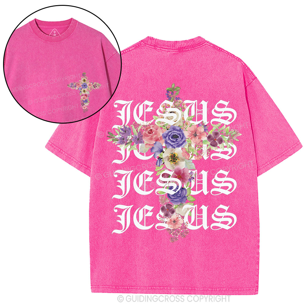 Jesus Cross Christian Washed T-Shirt