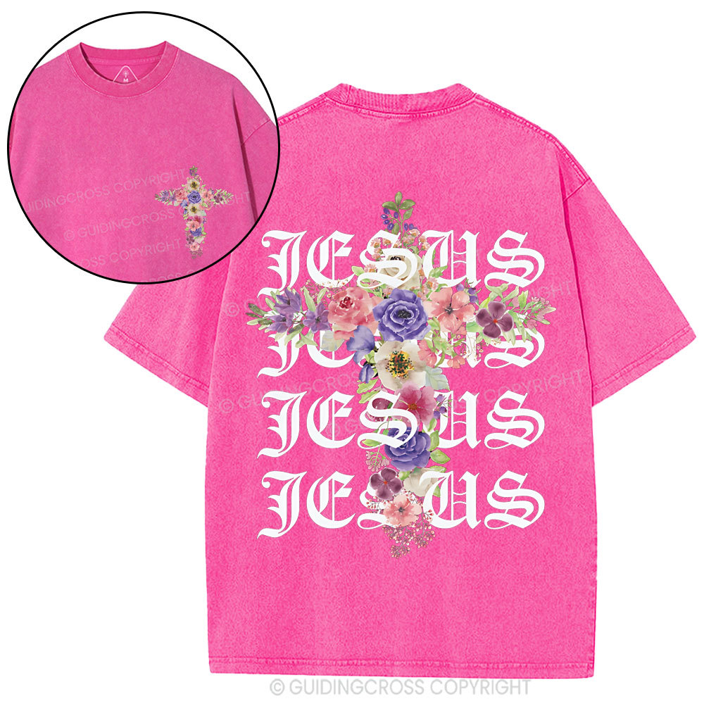 Jesus Cross Christian Washed T-Shirt