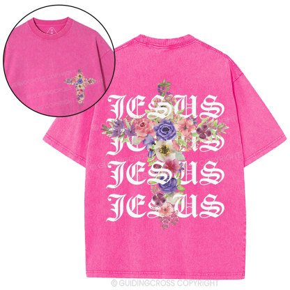Jesus Cross Christian Washed T-Shirt