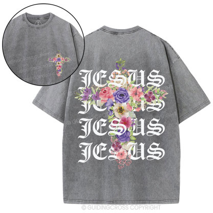 Jesus Cross Christian Washed T-Shirt